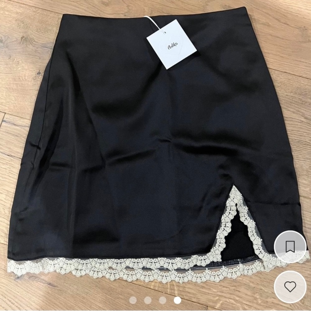Adula raven satin finish mini skirt